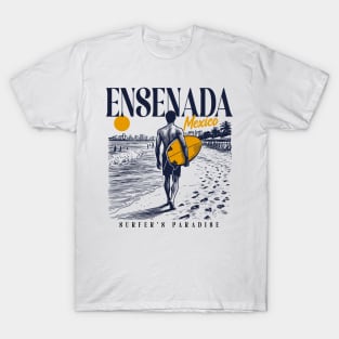 Vintage Surfing Ensenada, Mexico // Retro Surfer Sketch // Surfer's Paradise T-Shirt